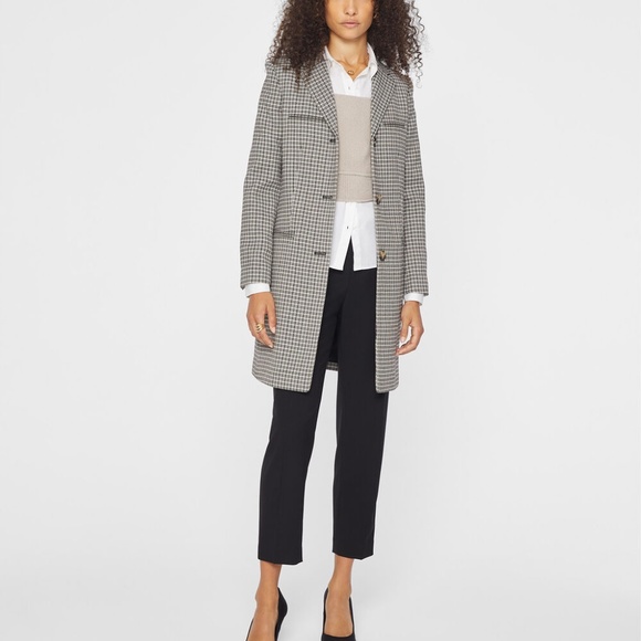 Checkered Three-Button Coat - Brand New - NEVER WORN - Grey Multi Check - Picture 4 of 5